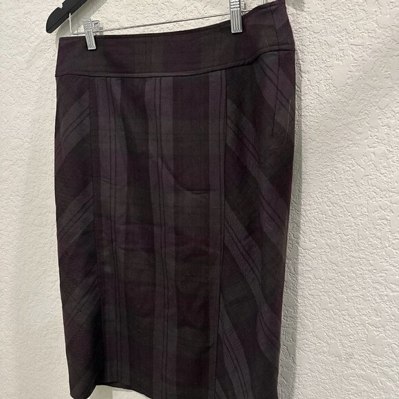 Kenar Women's Brown 100% Wool Plaid Skirt Size 10 - Picture 2 of 8